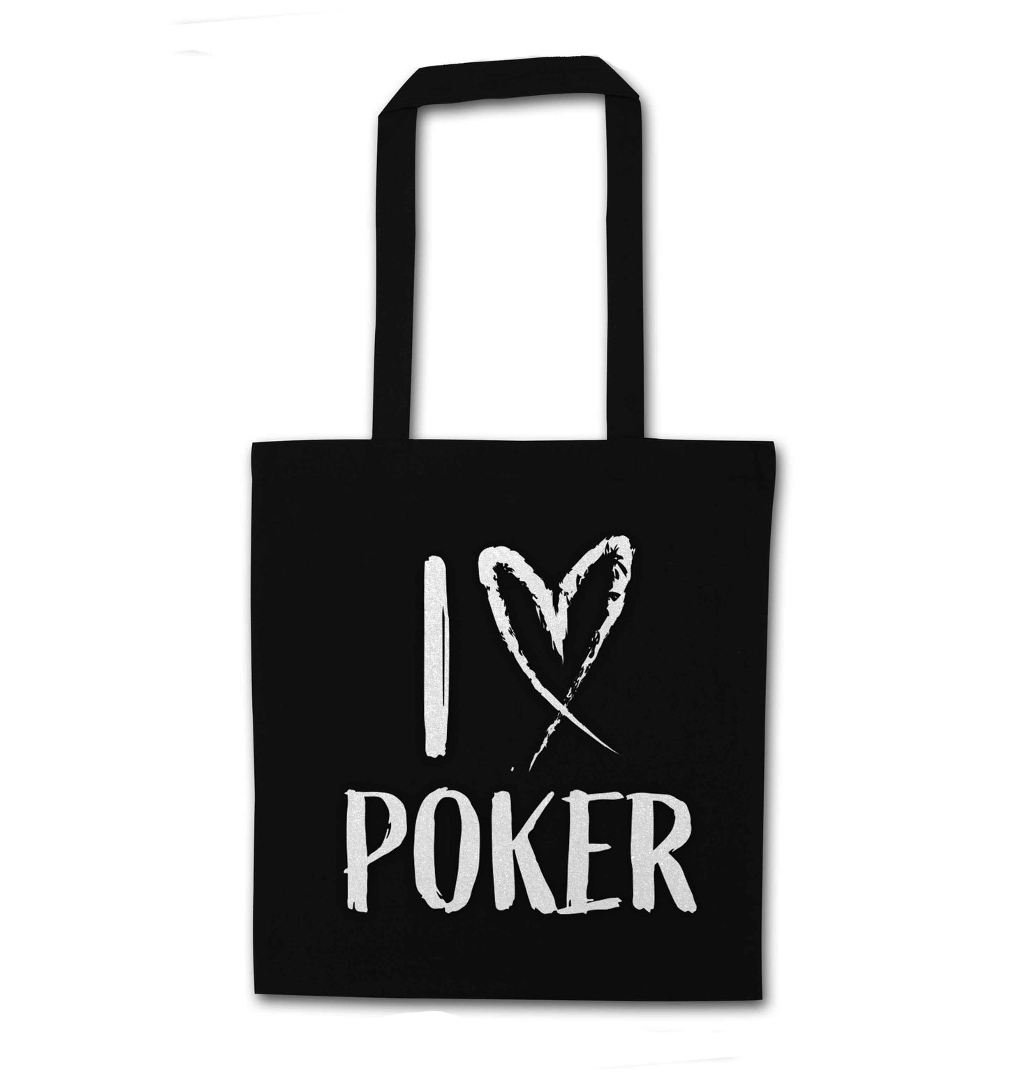 I love poker black tote bag