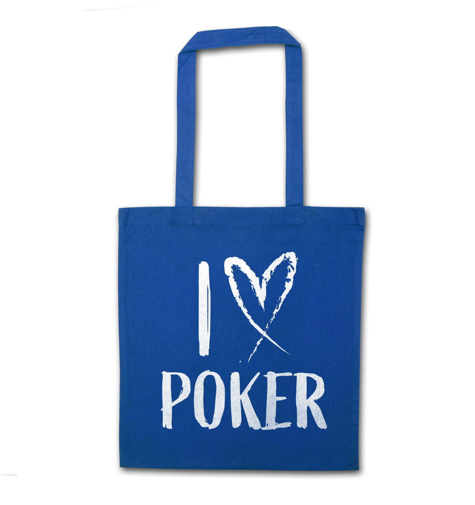 I love poker blue tote bag