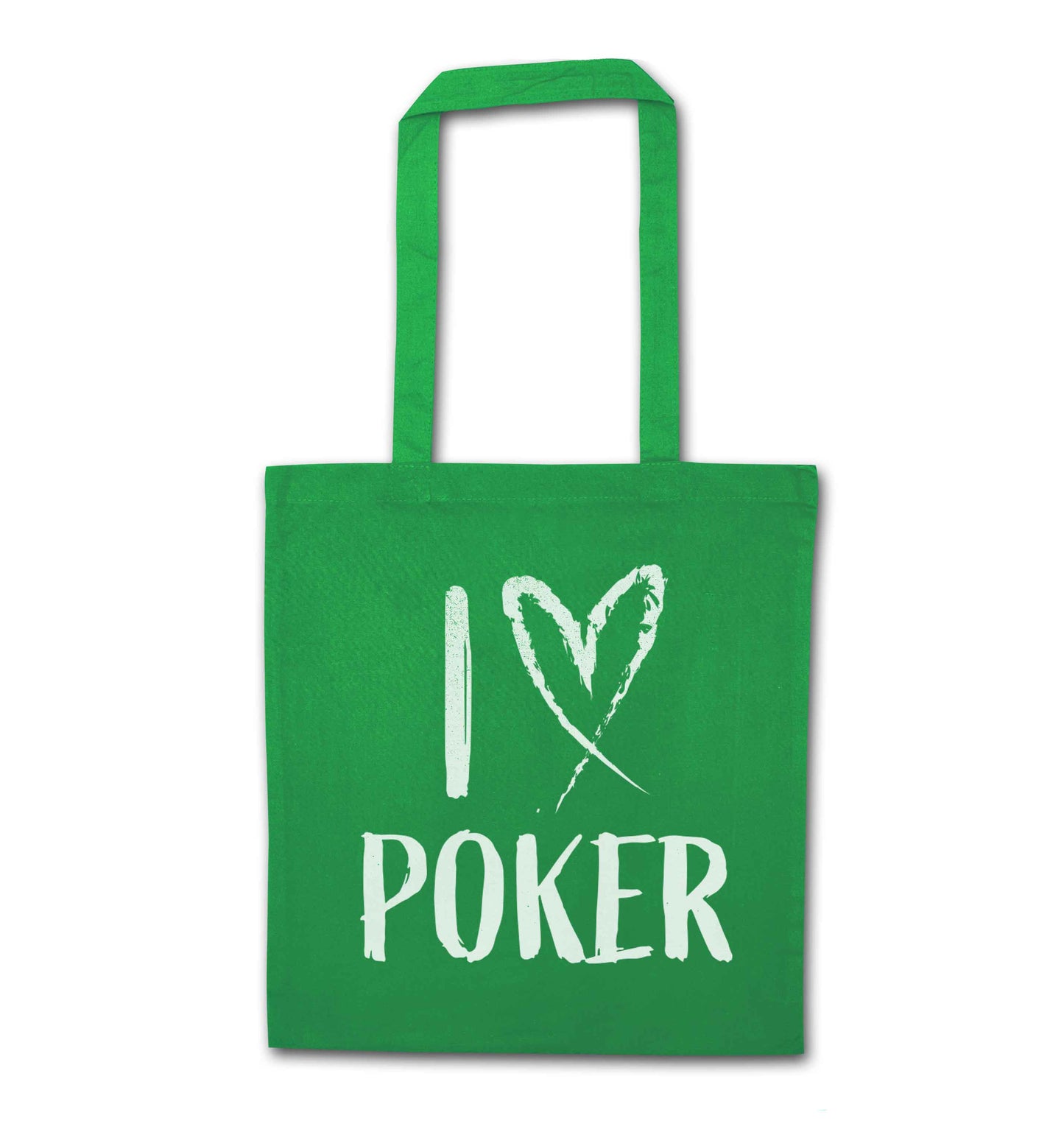 I love poker green tote bag