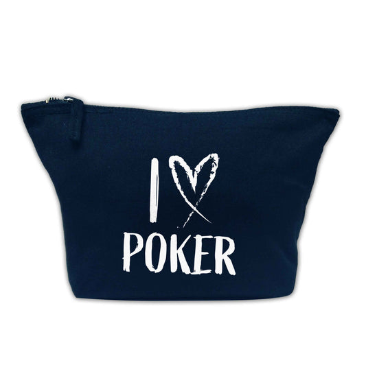 I love poker navy makeup bag