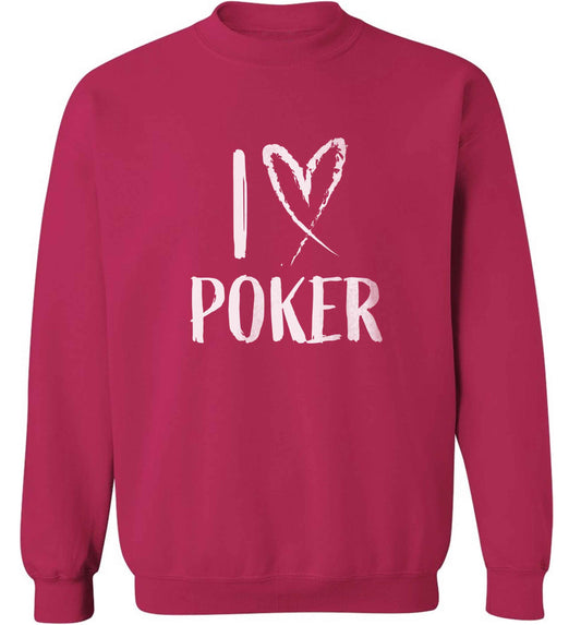 I love poker adult's unisex pink sweater 2XL