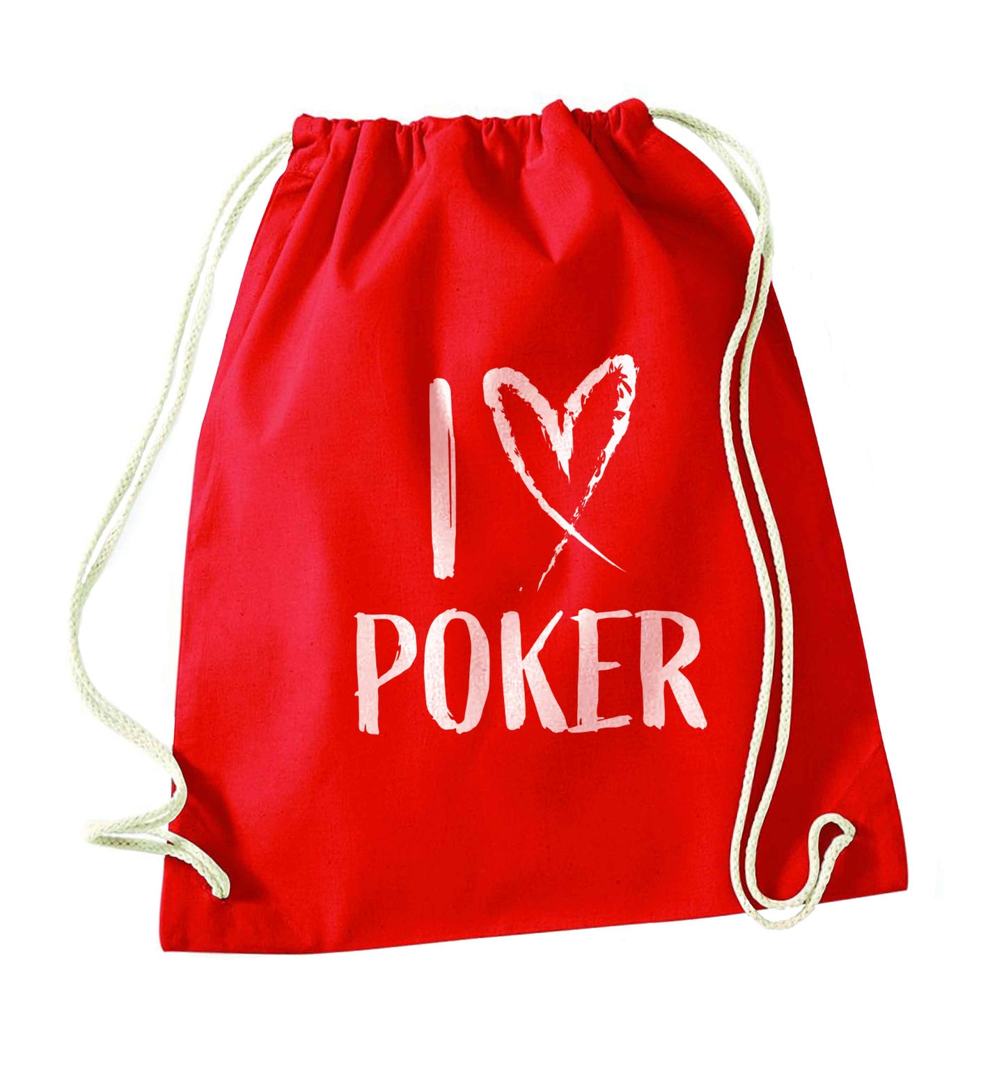 I love poker red drawstring bag 