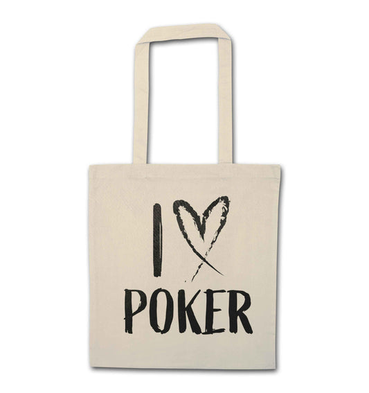 I love poker natural tote bag