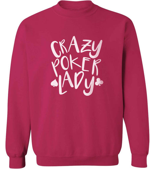 Crazy poker lady adult's unisex pink sweater 2XL