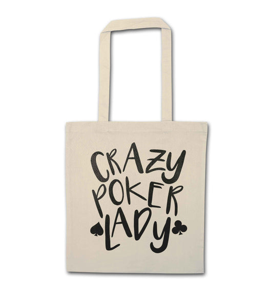 Crazy poker lady natural tote bag