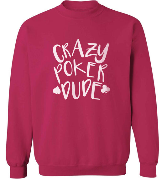 Crazy poker dude adult's unisex pink sweater 2XL