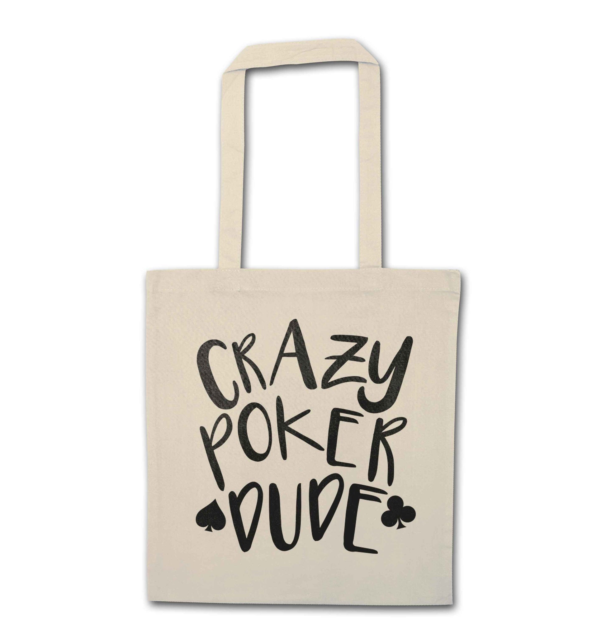 Crazy poker dude natural tote bag