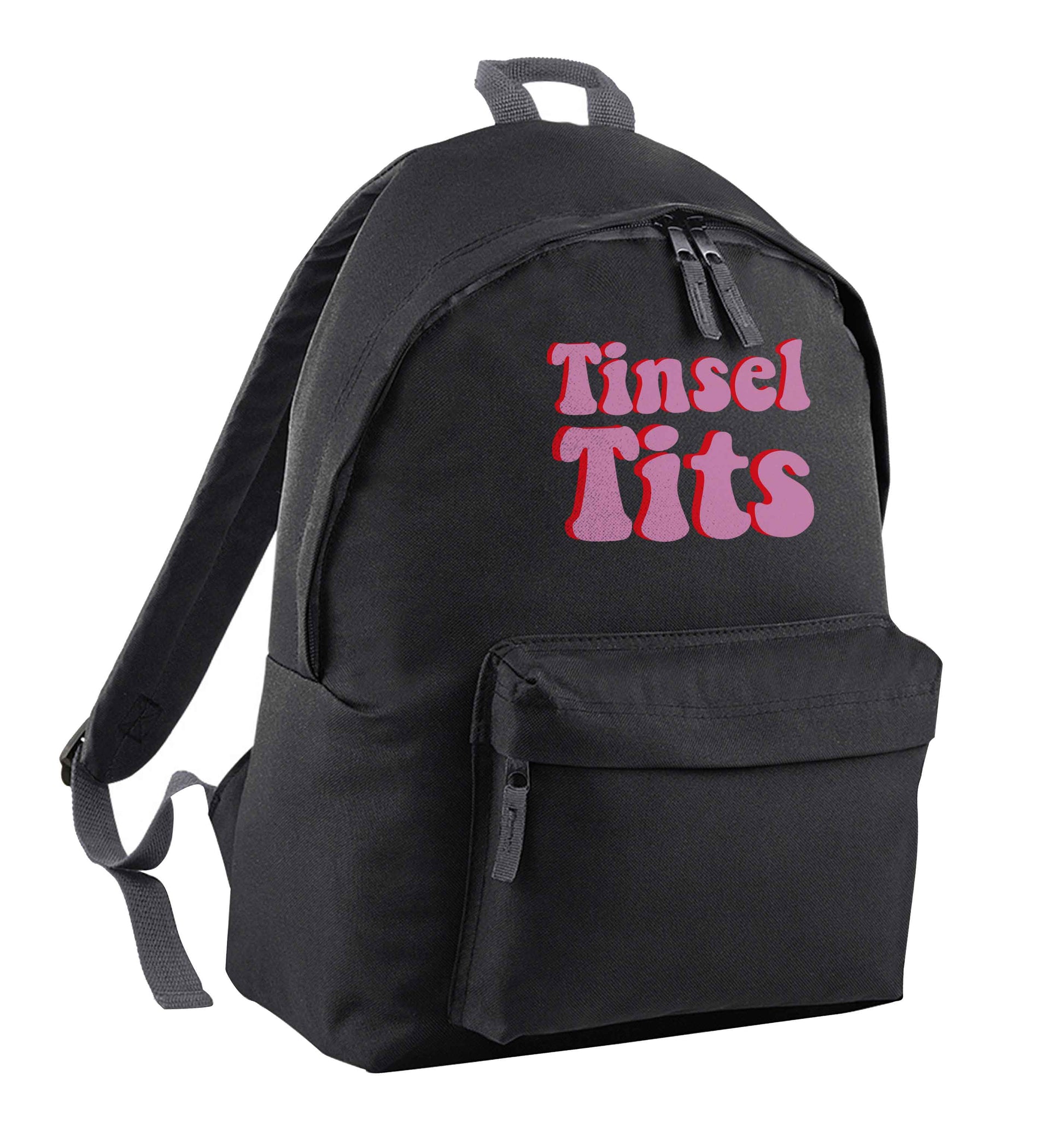 Tinsel tits black adults backpack