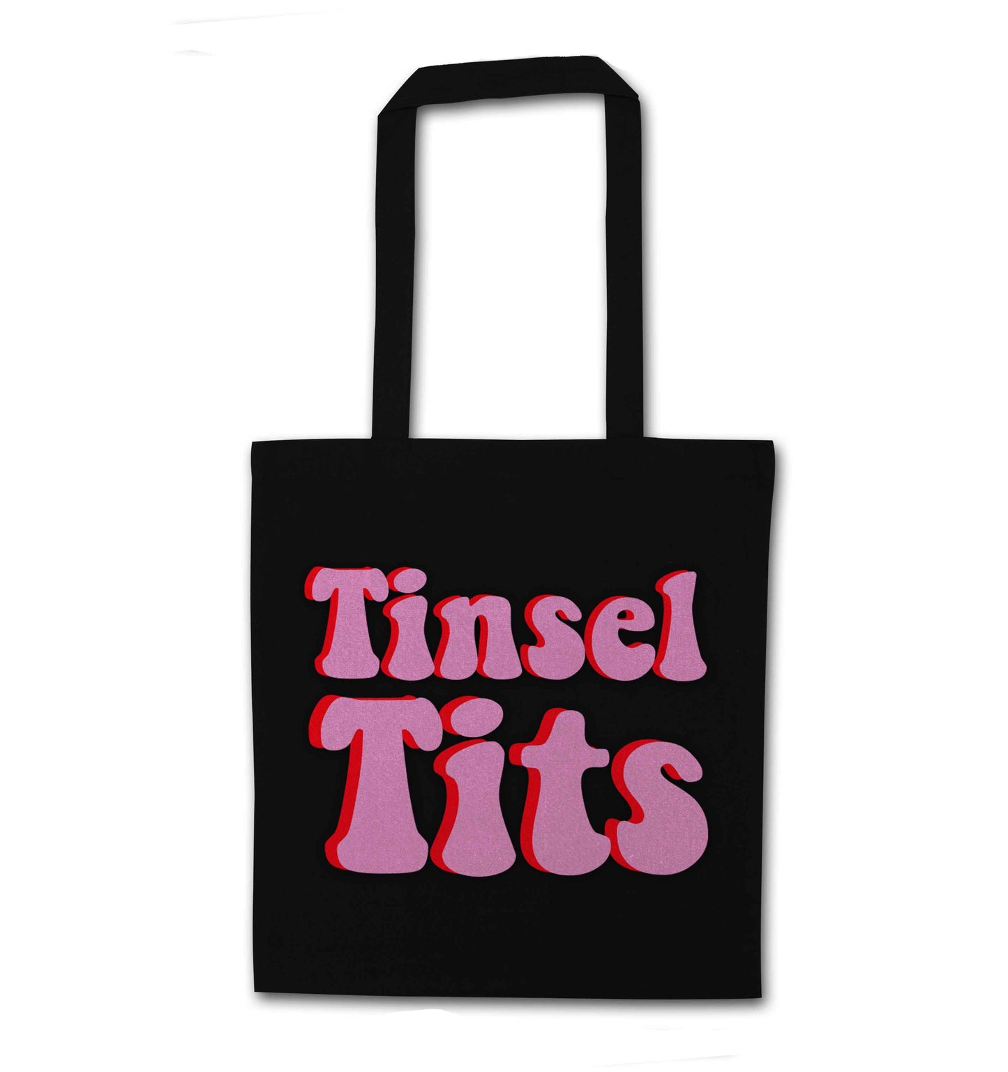 Tinsel tits black tote bag