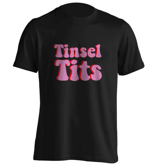 Tinsel tits adults unisex black Tshirt 2XL