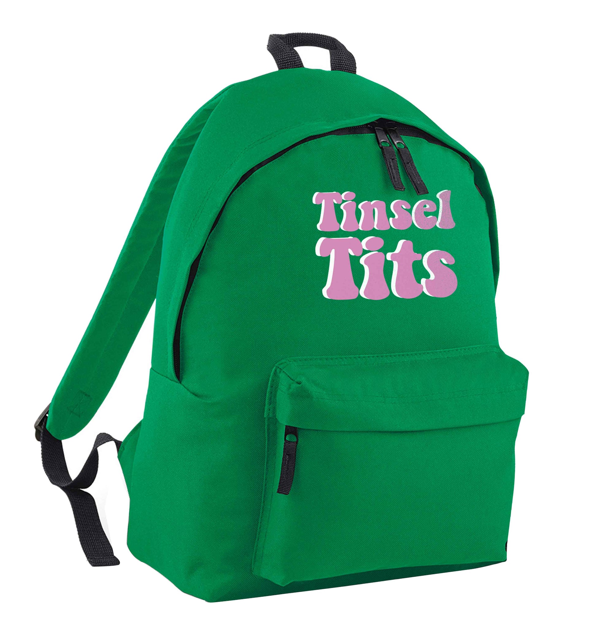 Tinsel tits green adults backpack