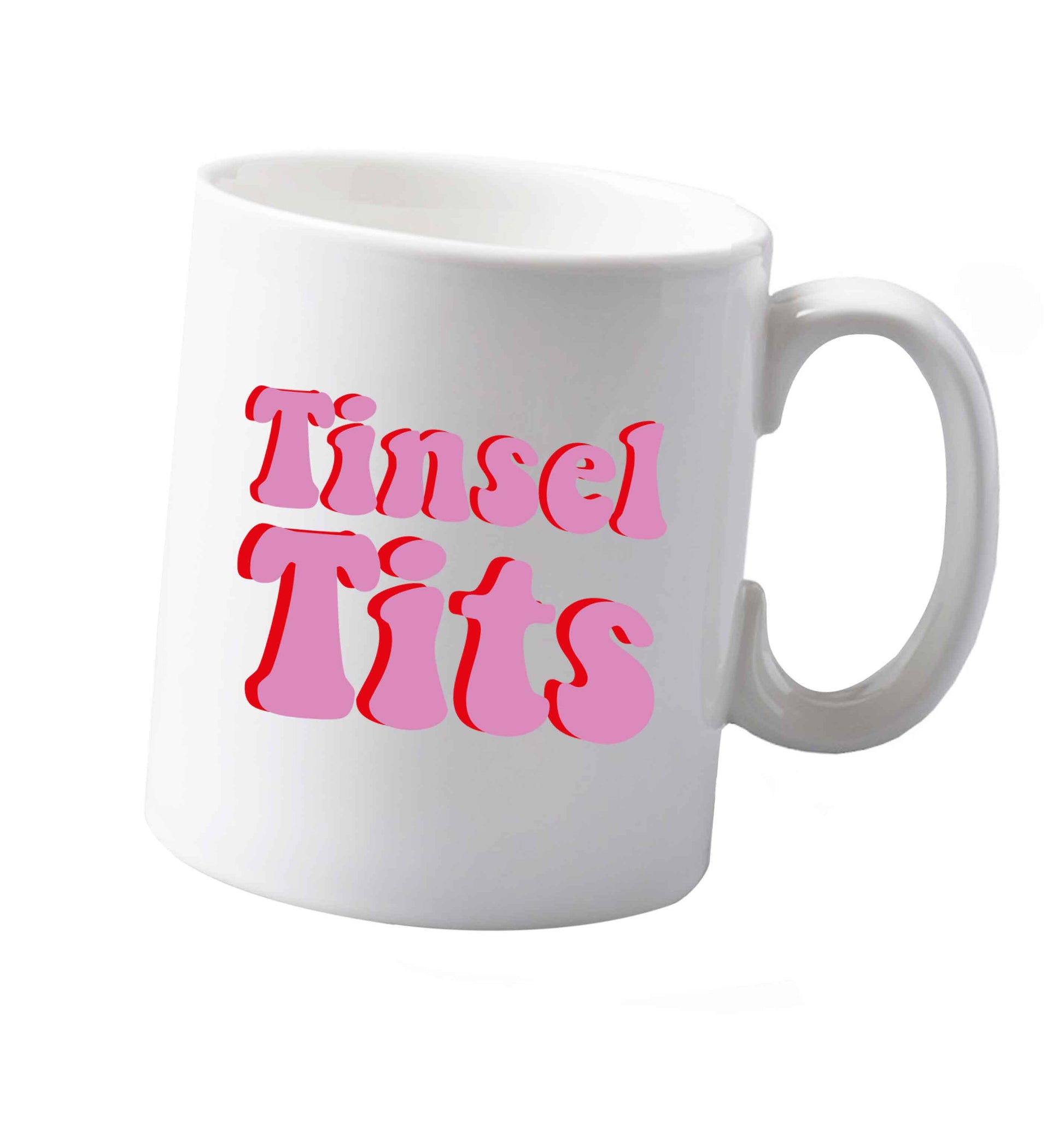 10 oz Tinsel tits ceramic mug both sides