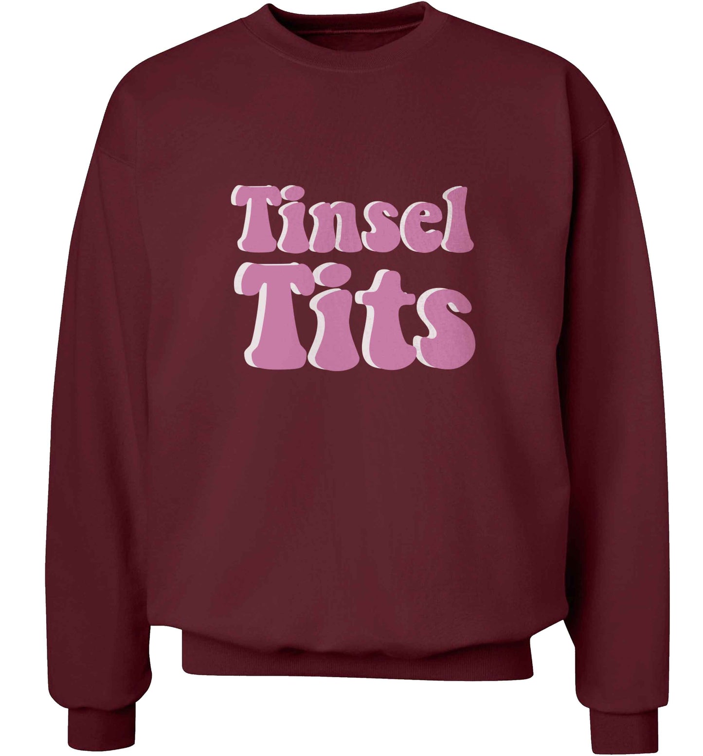 Tinsel tits adult's unisex maroon sweater 2XL