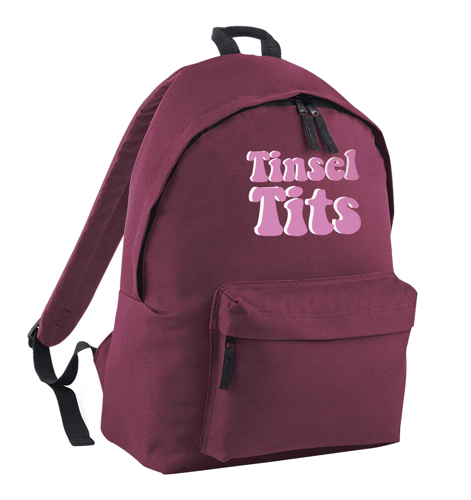 Tinsel tits maroon adults backpack