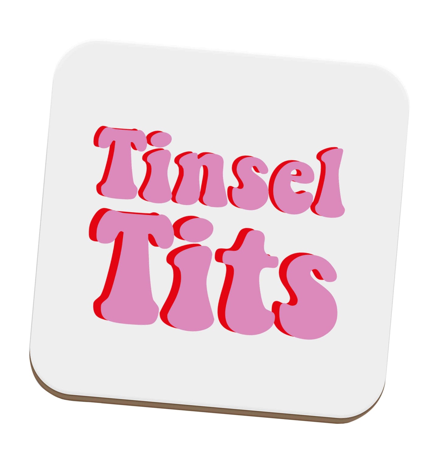 Tinsel tits set of four coasters