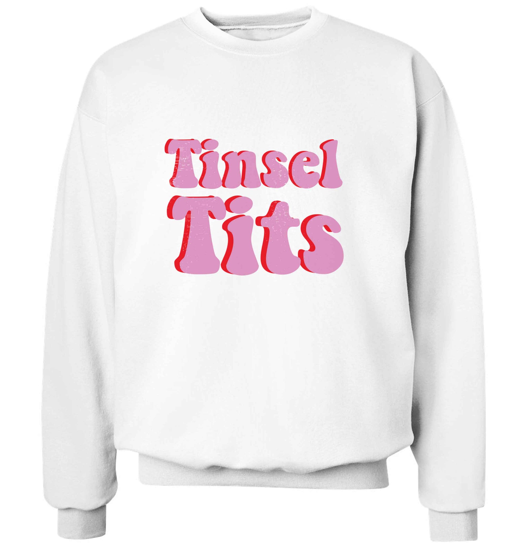 Tinsel tits adult's unisex white sweater 2XL