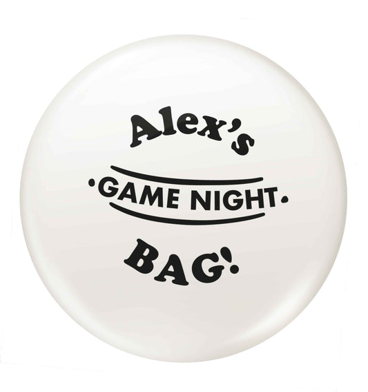 Personalised game night bag small 25mm Pin badge