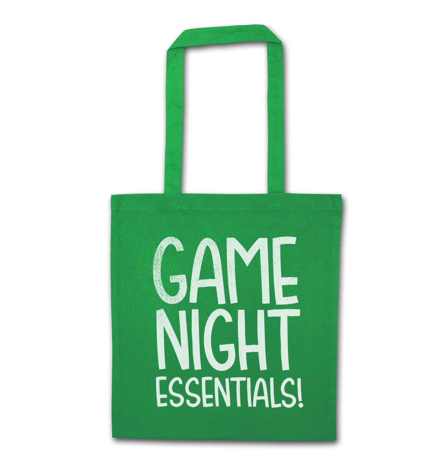 Game night essentials green tote bag