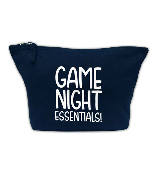 Game night essentials navy makeup bag