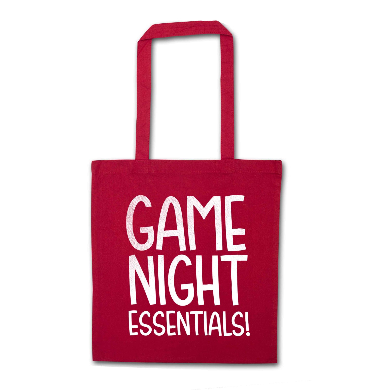 Game night essentials red tote bag