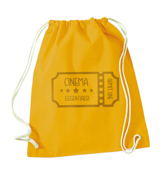 Cinema essentials mustard drawstring bag
