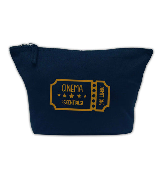 Cinema essentials navy makeup bag