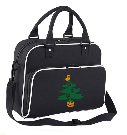 Halloween Christmas tree children's dance bag black with white detail