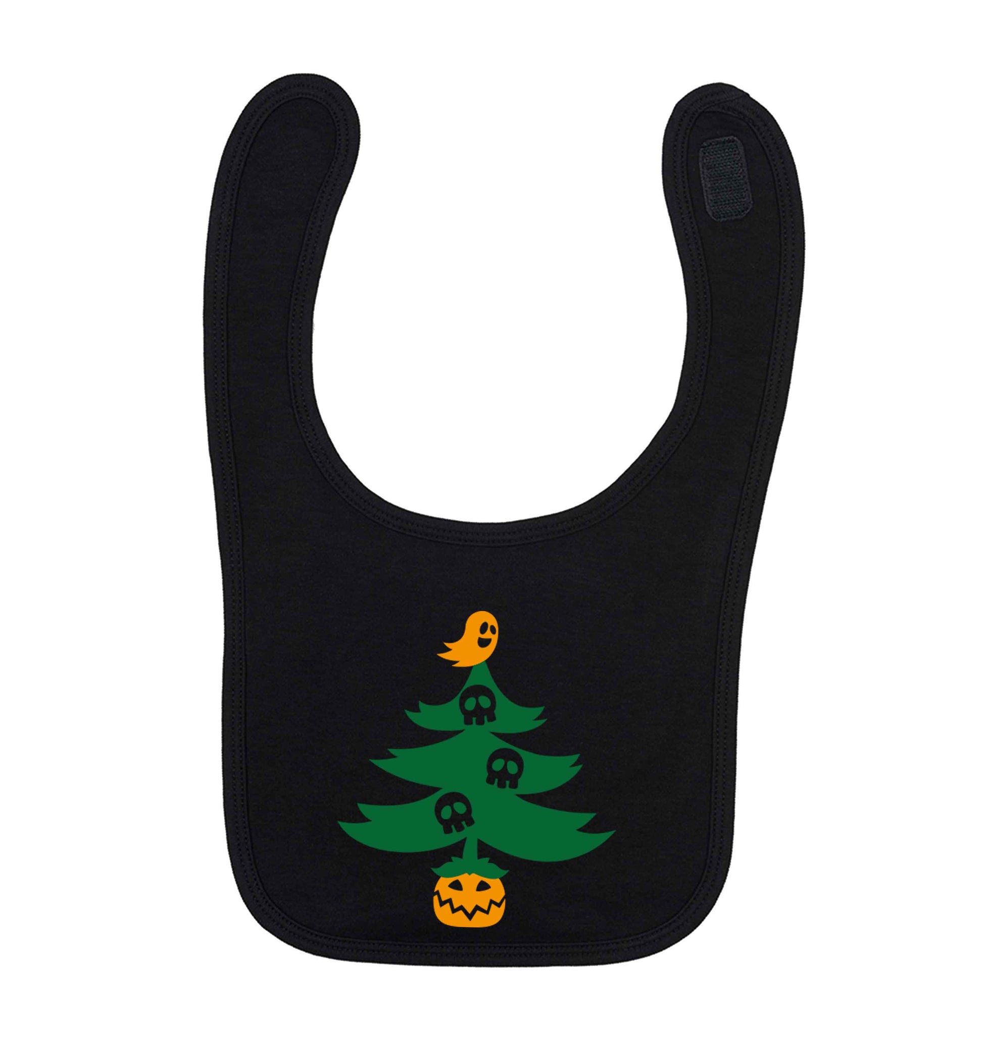 Halloween Christmas tree black baby bib