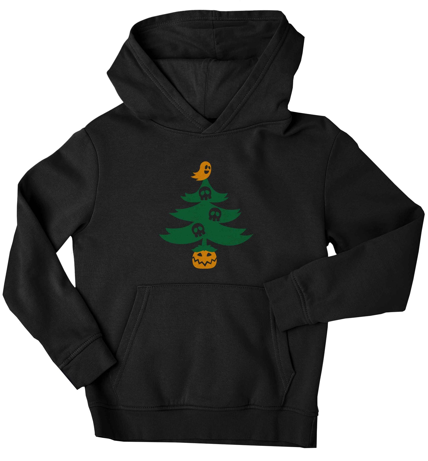 Halloween Christmas tree children's black hoodie 12-13 Years