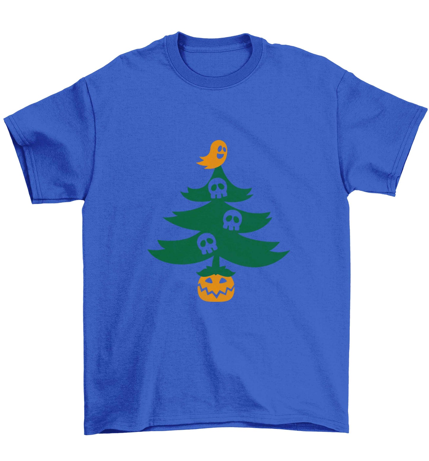 Halloween Christmas tree Children's blue Tshirt 12-13 Years