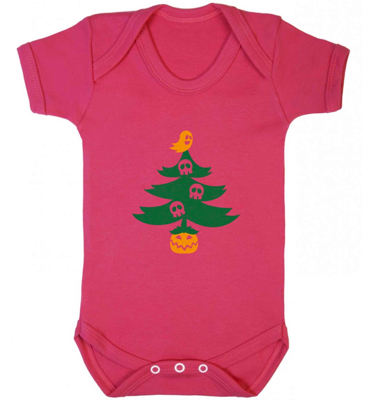 Halloween Christmas tree baby vest dark pink 18-24 months