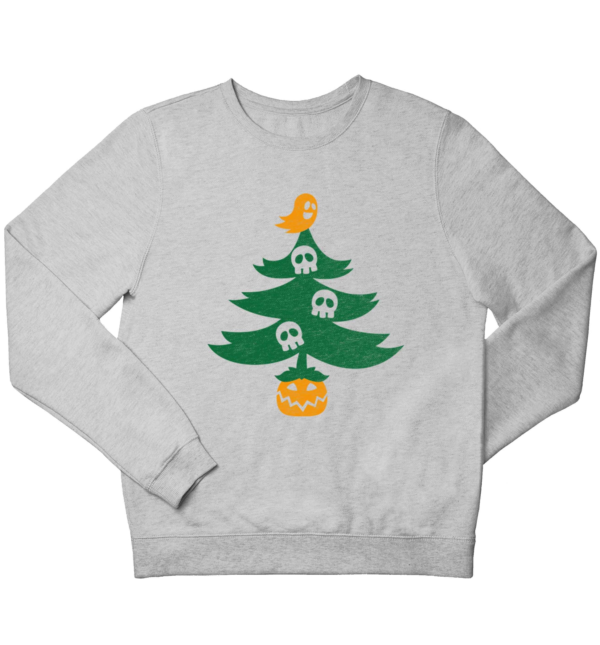 Halloween Christmas tree children's grey sweater 12-13 Years