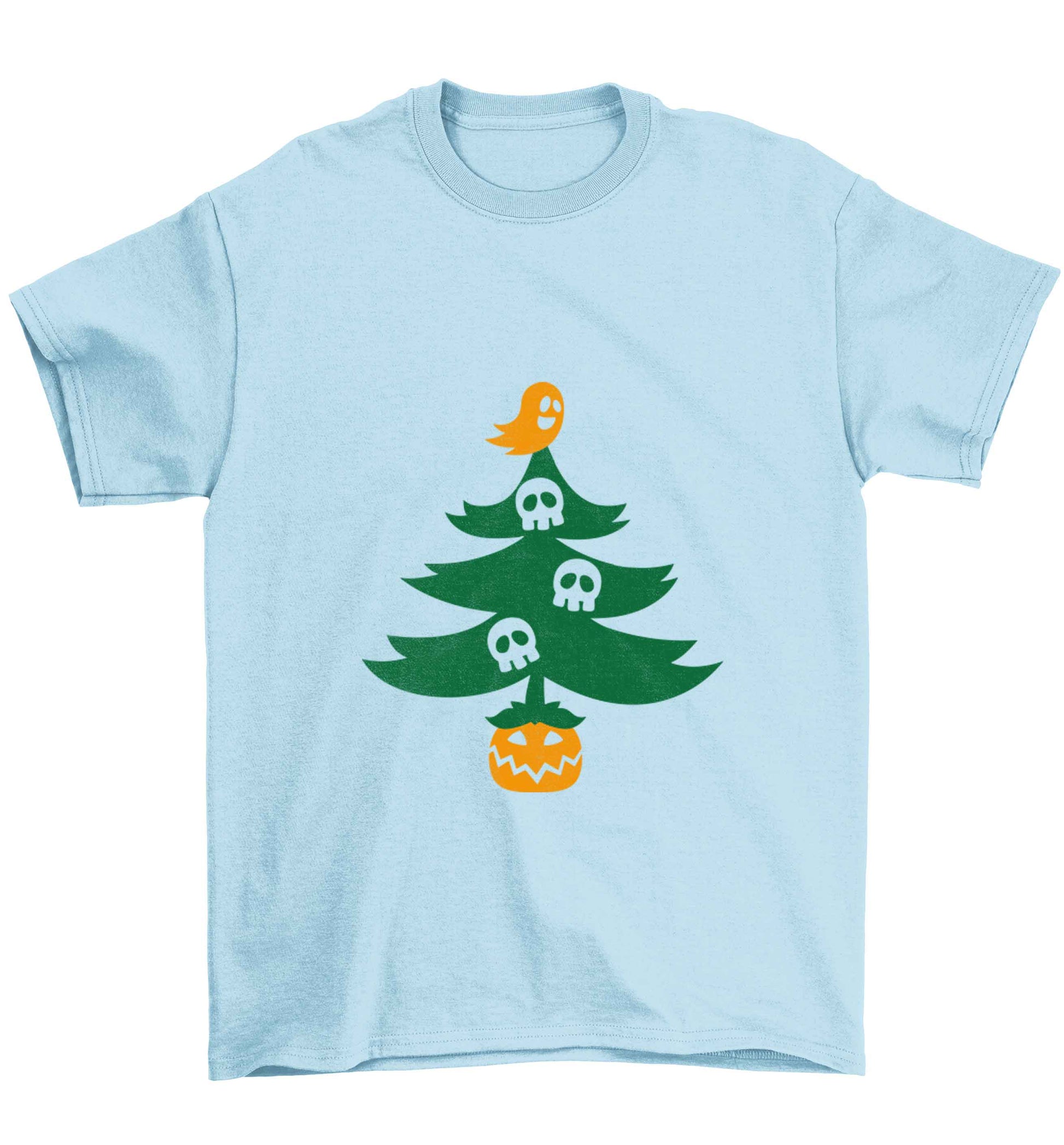 Halloween Christmas tree Children's light blue Tshirt 12-13 Years