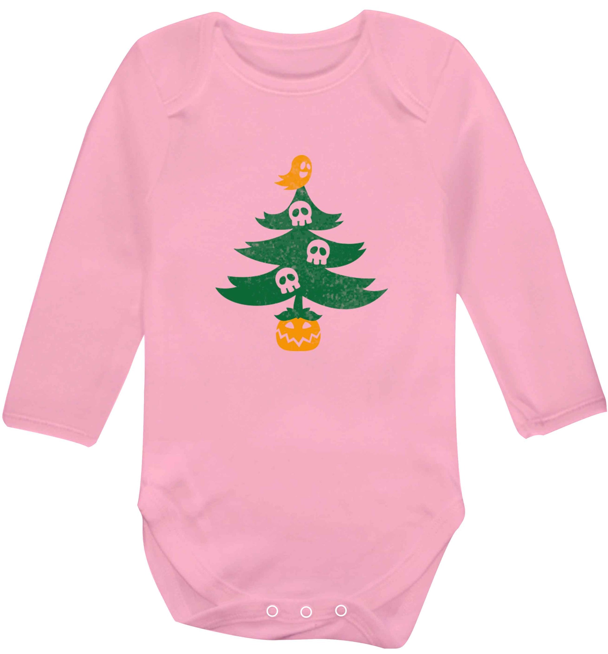 Halloween Christmas tree baby vest long sleeved pale pink 6-12 months