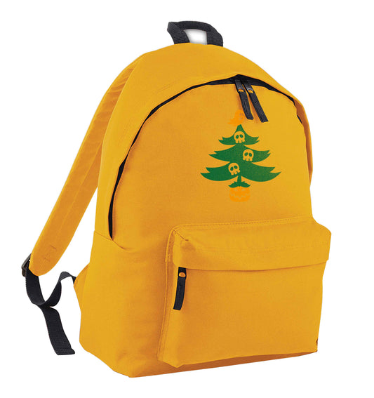 Halloween Christmas tree mustard adults backpack