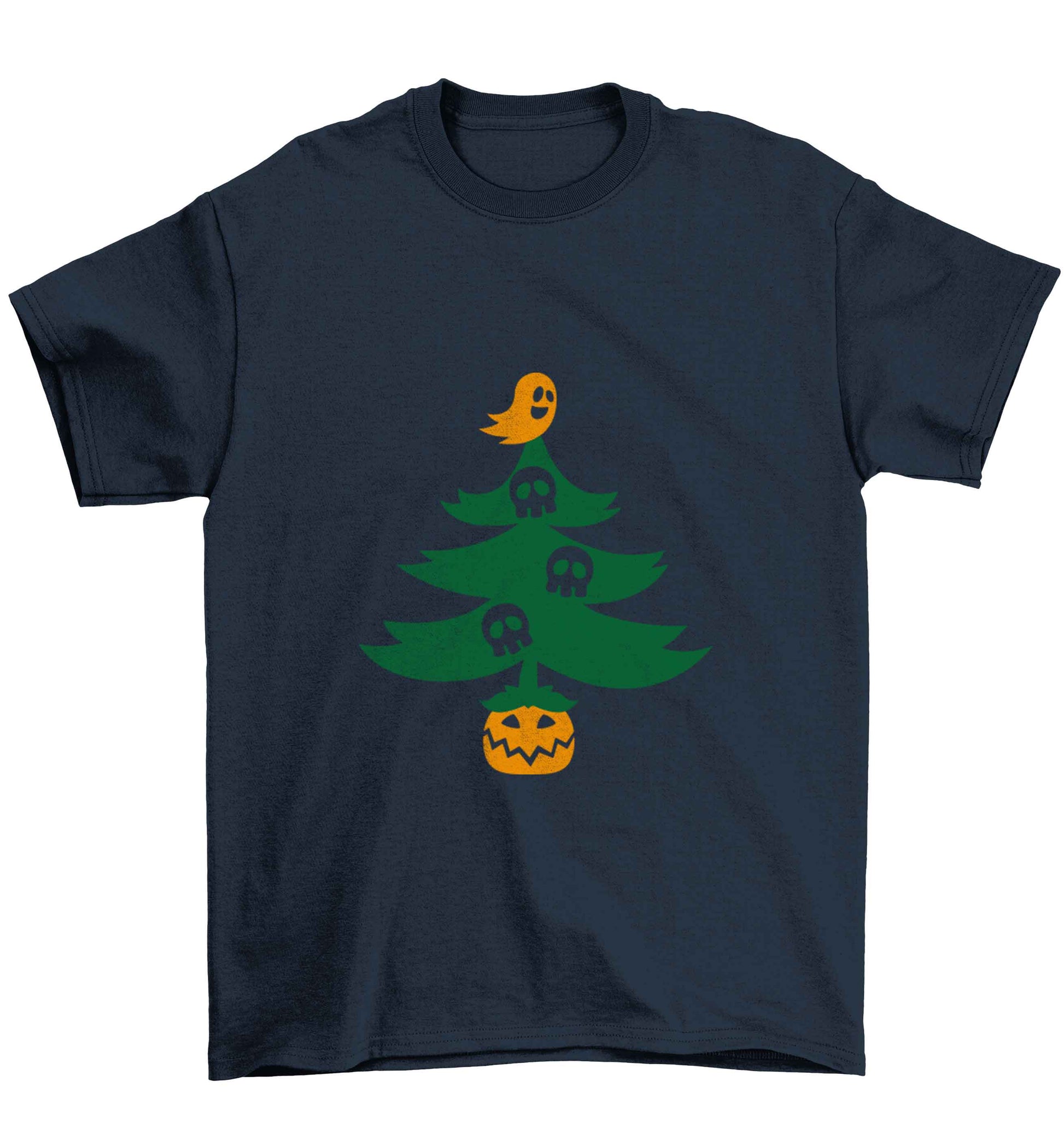 Halloween Christmas tree Children's navy Tshirt 12-13 Years