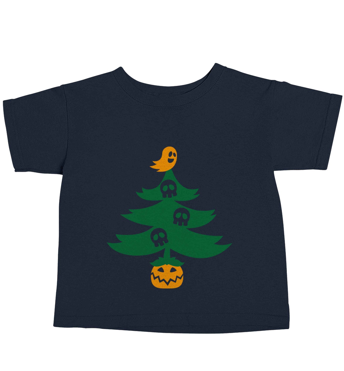 Halloween Christmas tree navy baby toddler Tshirt 2 Years