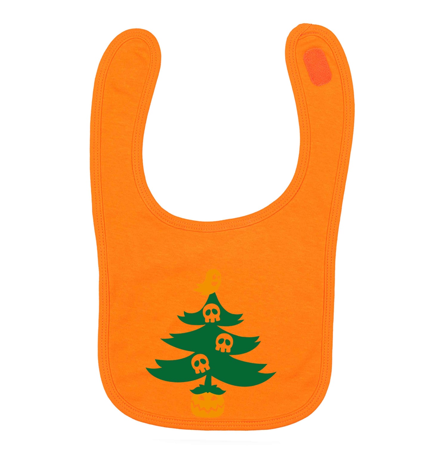 Halloween Christmas tree orange baby bib