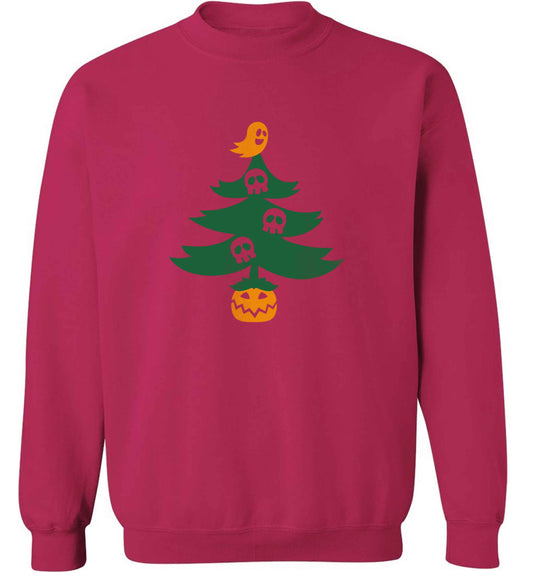 Halloween Christmas tree adult's unisex pink sweater 2XL
