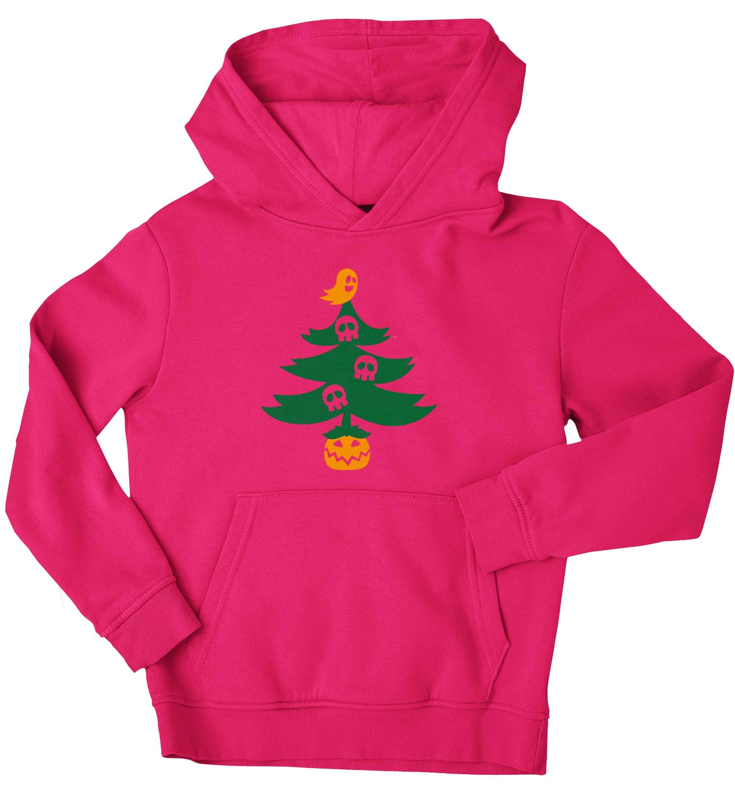 Halloween Christmas tree children's pink hoodie 12-13 Years