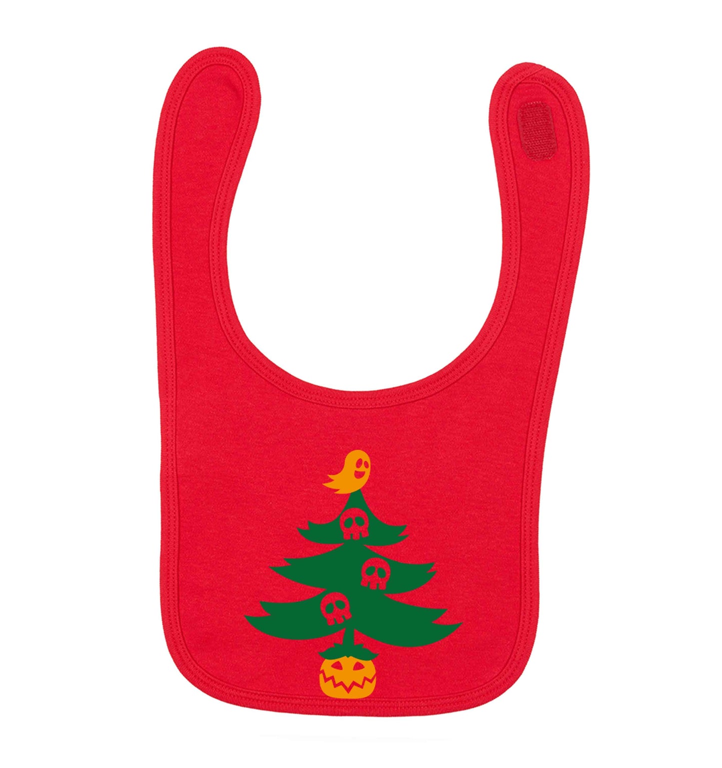 Halloween Christmas tree red baby bib