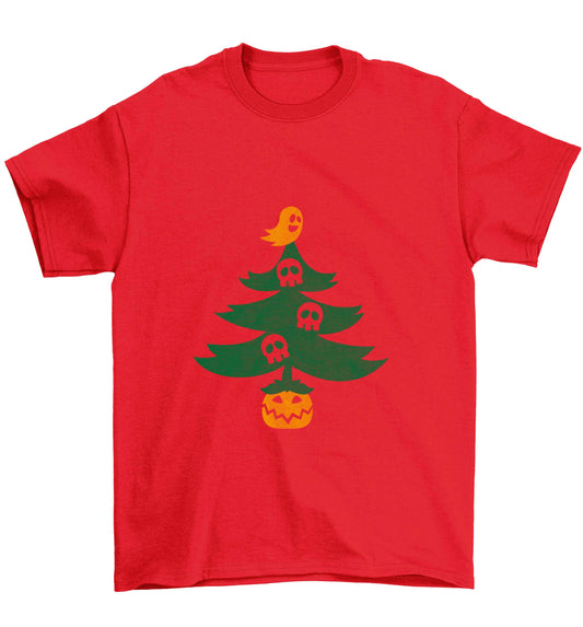 Halloween Christmas tree Children's red Tshirt 12-13 Years