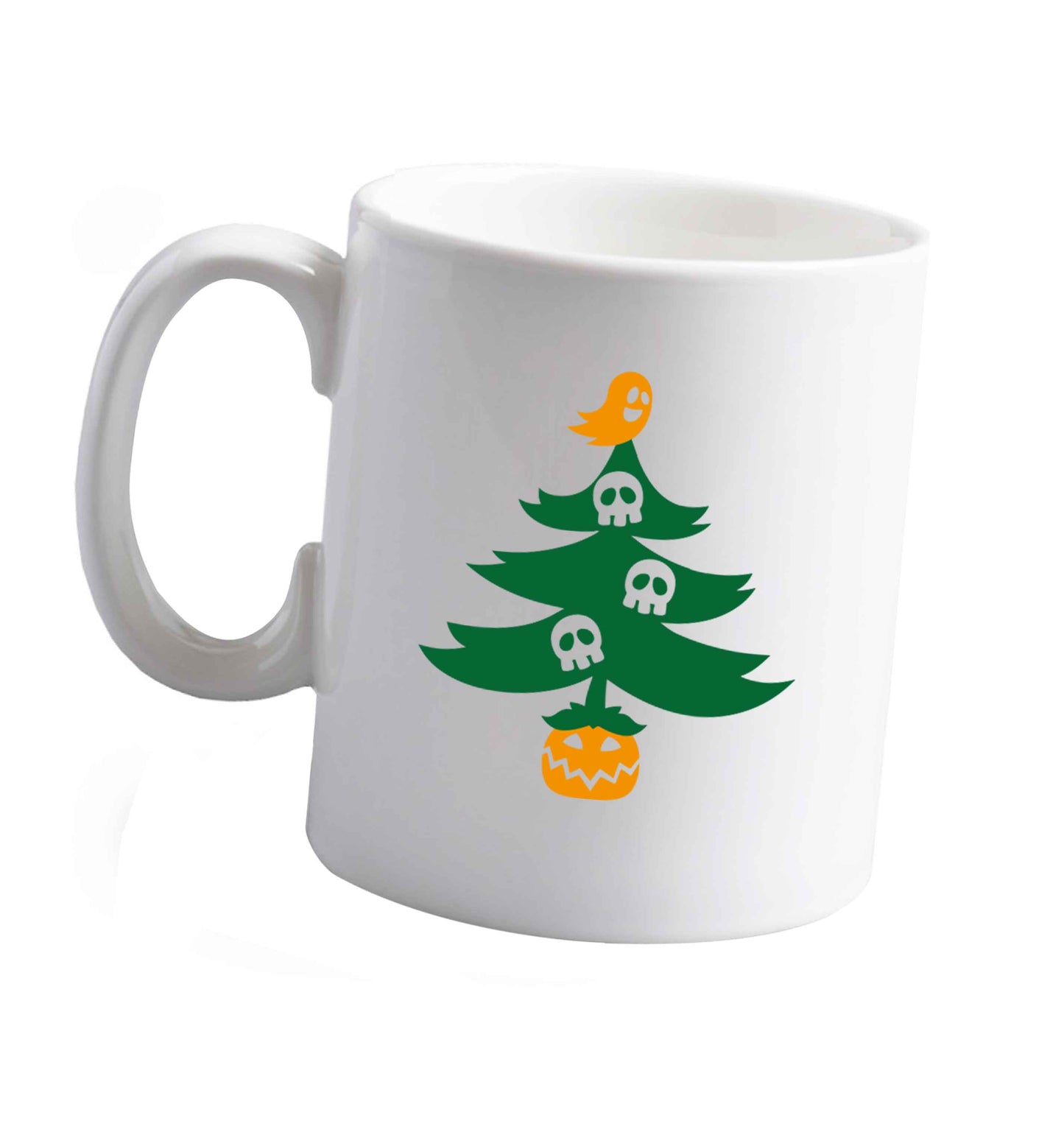 10 oz Halloween Christmas tree ceramic mug right handed
