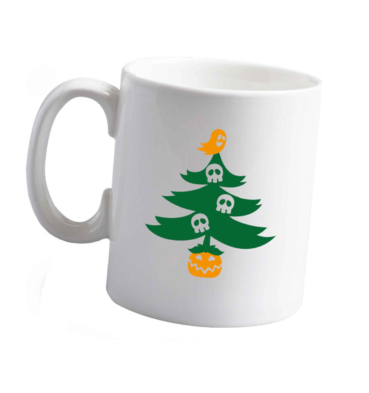 10 oz Halloween Christmas tree ceramic mug right handed