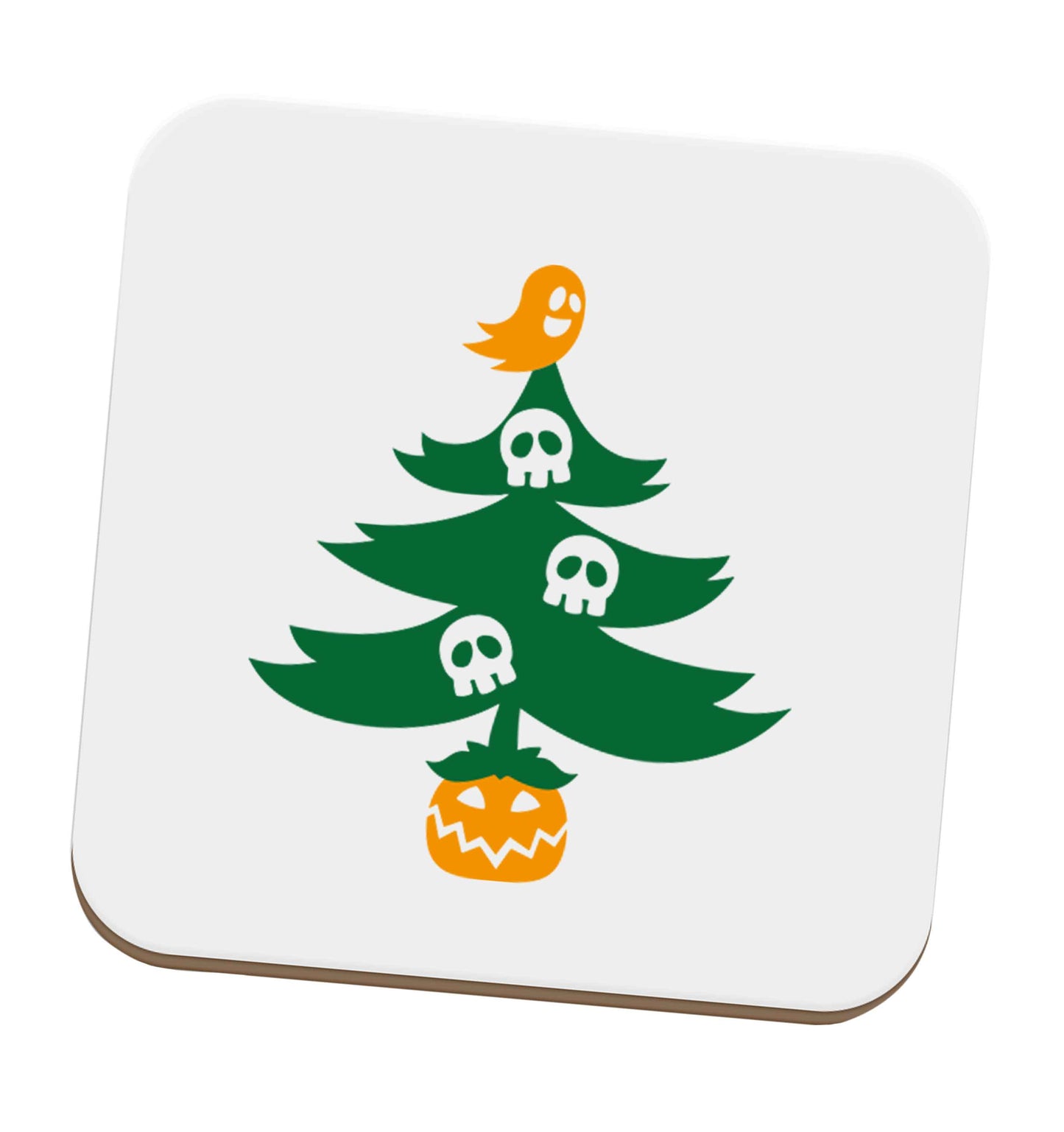 Halloween Christmas tree set of four coasters