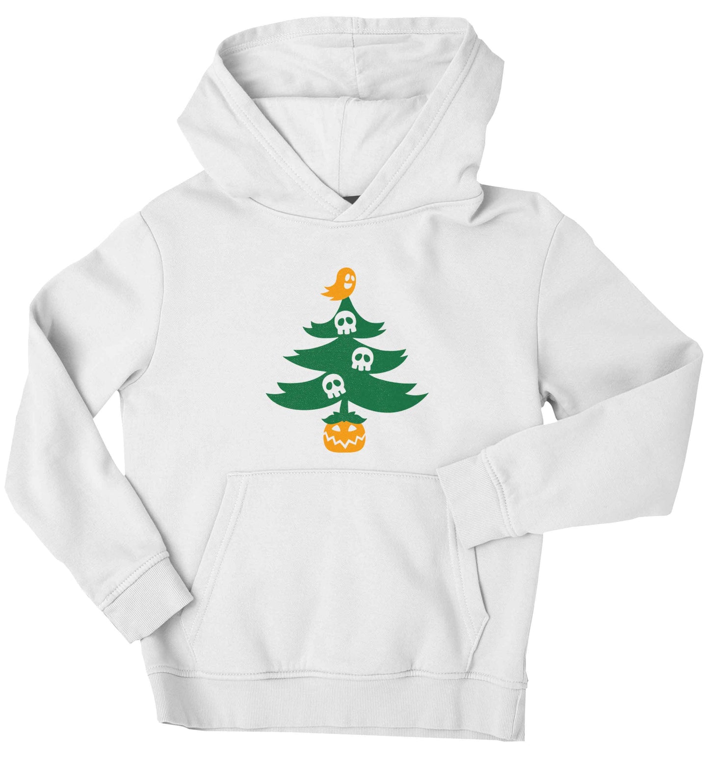 Halloween Christmas tree children's white hoodie 12-13 Years