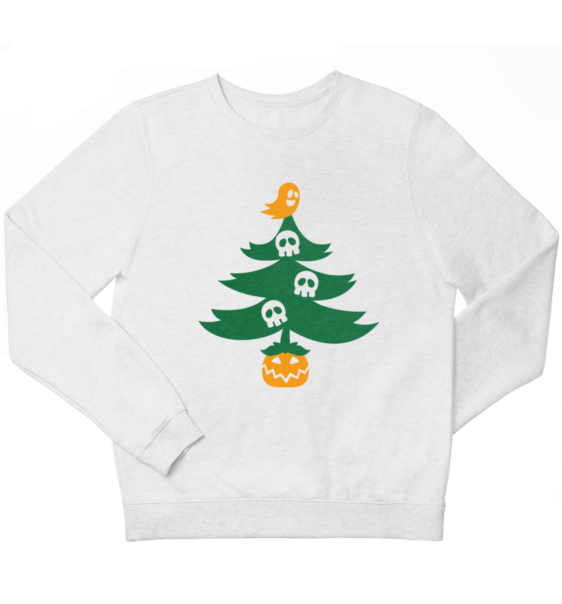 Halloween Christmas tree children's white sweater 12-13 Years