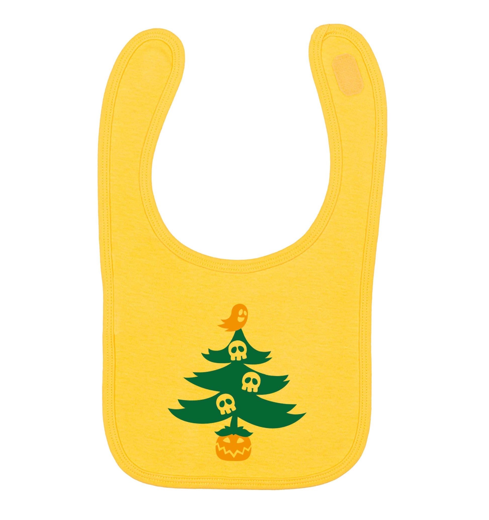 Halloween Christmas tree yellow baby bib