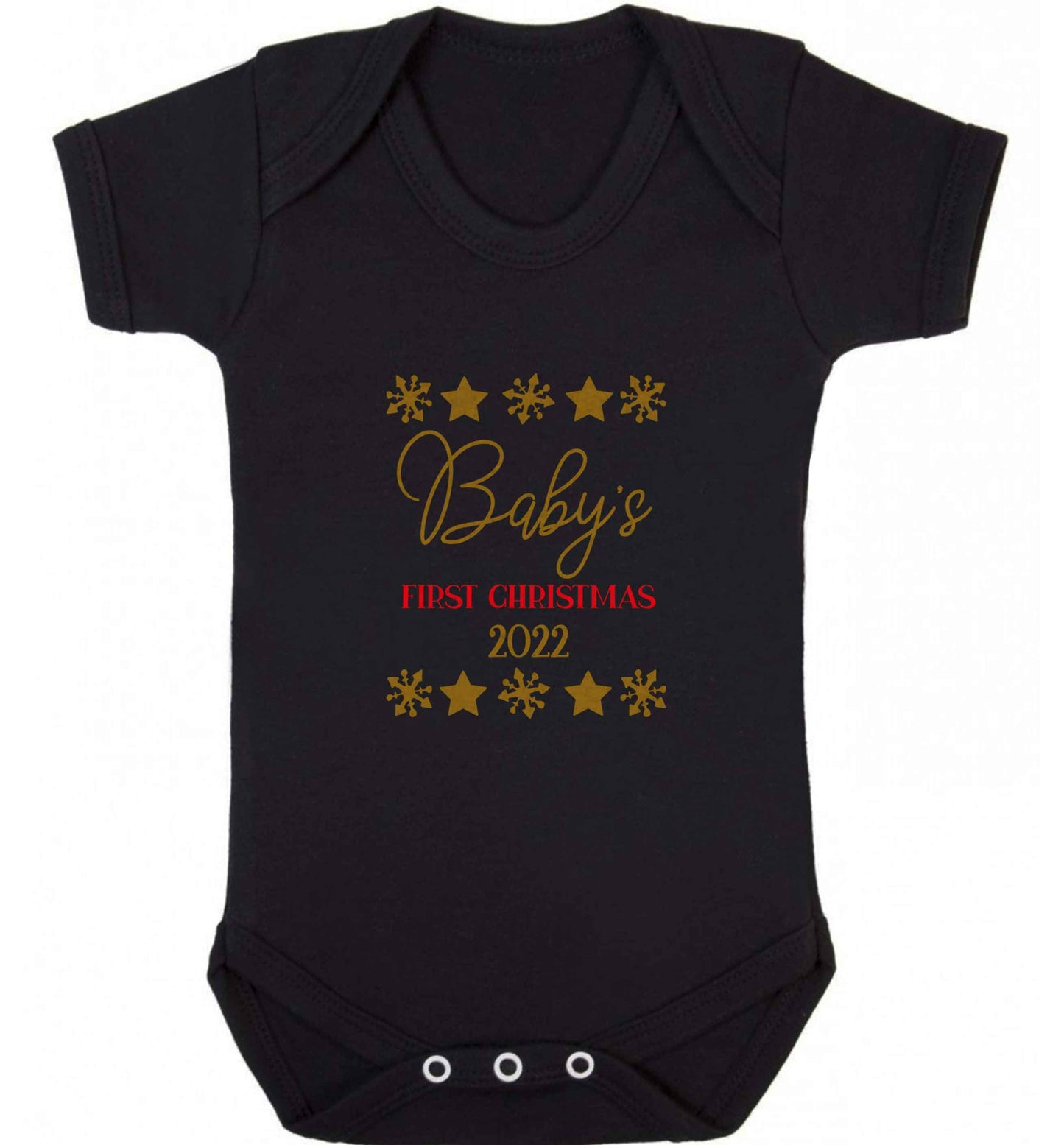 Baby's first Christmas baby vest black 18-24 months