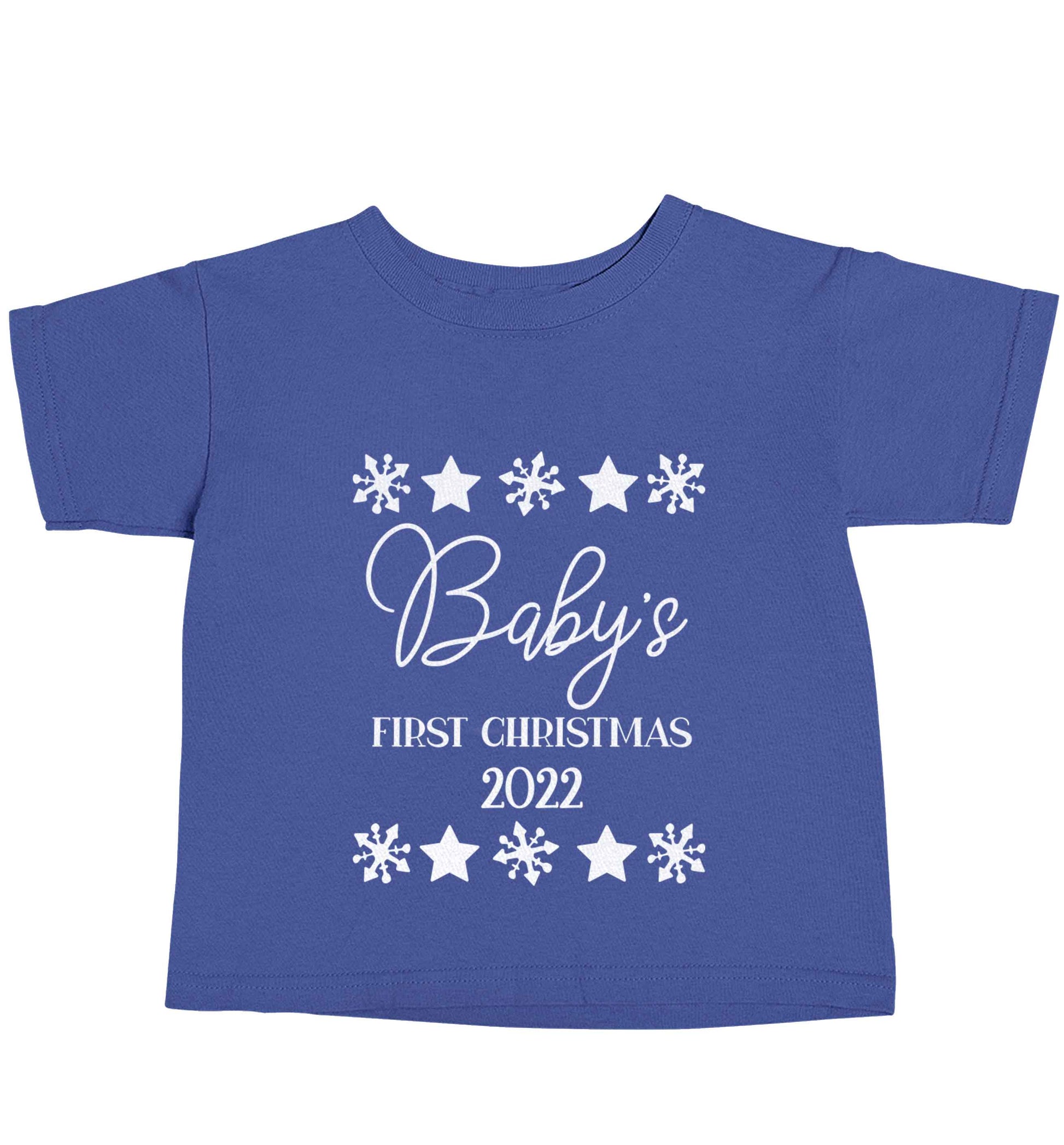 Baby's first Christmas blue baby toddler Tshirt 2 Years